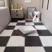 10Pcs 30*30CM Creative Plush Puzzle Foam Floor Mat Puzzle Carpet Warm Playmat Interlocking Exercise Tiles Fluffy Area Rugs Quick Pick Grocers