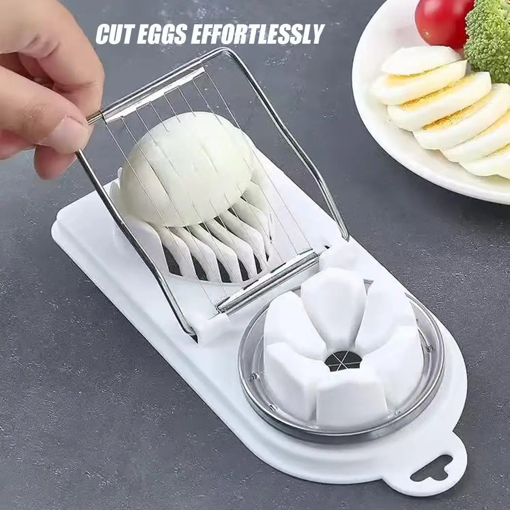 1/2PC Multi Functional Egg Cutting Artifact Stainless Steel Slicer Fancy Splitter Kitchen Divider Two in One Egg Cutter Tools Econic Blanks