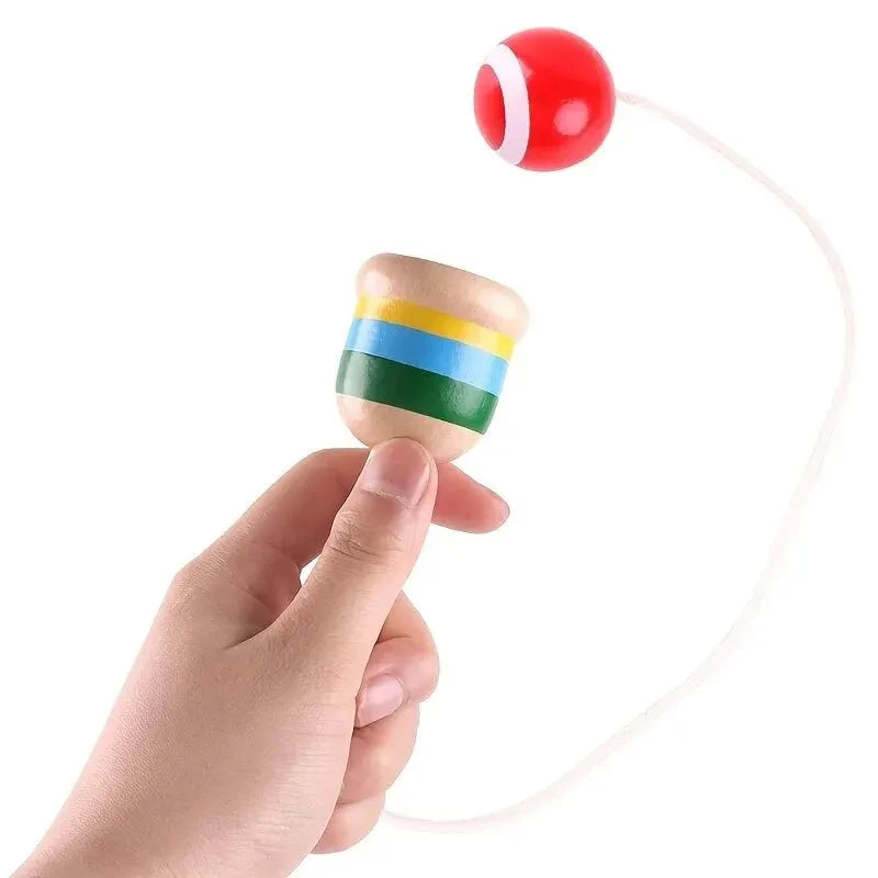 Montessori Toy Wooden Skill Sword Cup Develop Intelligence Smooth Toys Educational Traditional Games Toys Throw and Catch Ball Econic Blanks