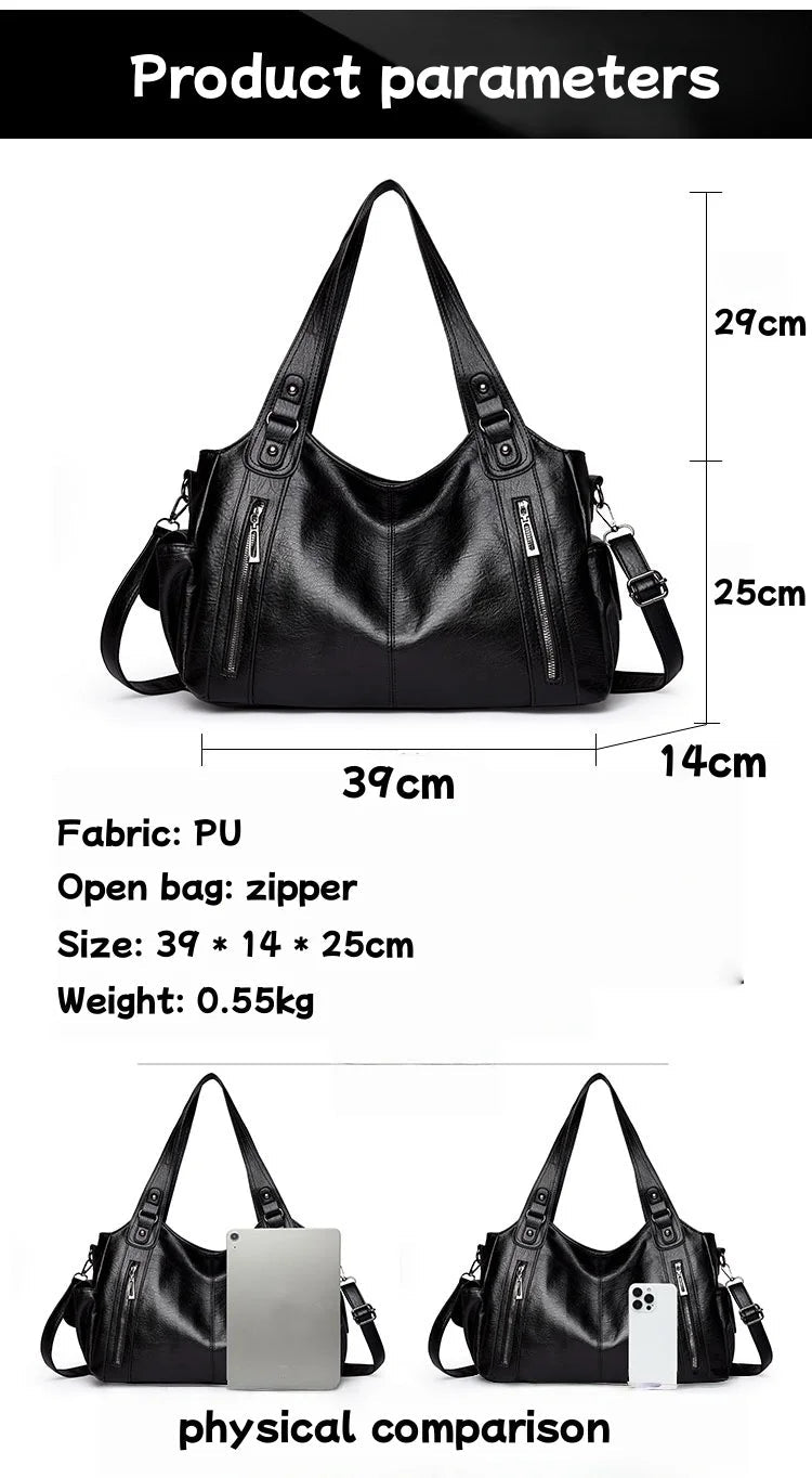 Pu shoulder bag fashionable temperament zipper opening design daily commuter handbag Quick Pick Grocers