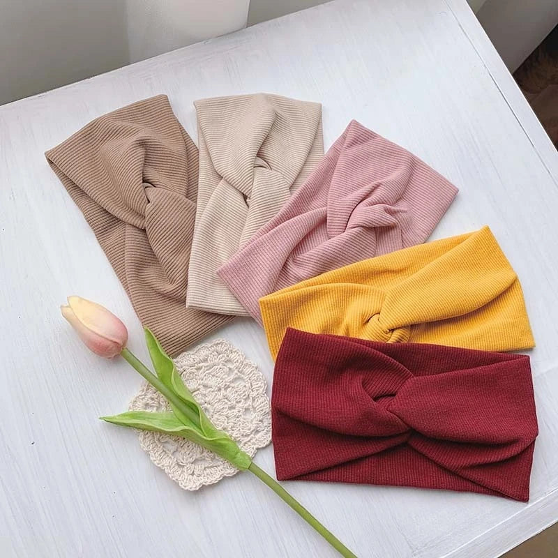 Large Size Baby Headband Girls Yoga Sport Kids Children Adult Women Bandage Solid Twisted Knotted Soft Hair Accessories Turban Purest Peak