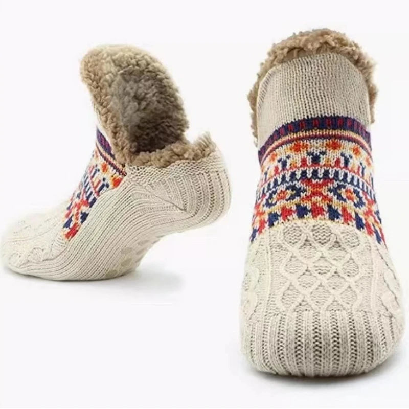Thermal Mens Fluffy Slipper Socks Winter Warm Women Short Cotton Thickened Home Sleeping Soft Non Slip Grip Fuzzy Floor Socks Purest Peak