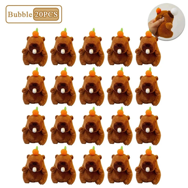 1-20PCS Plush Persimmon Wagging Tail Capybara Key Pendant Cute Plush Keychain Plush Doll Toy Schoolbag Pendant Gift Pendant Econic Blanks