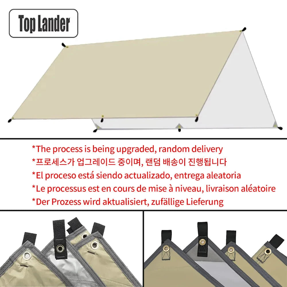 4x4m 5x3m 4x3m 3x3m Ultralight Waterproof Tarp Tent Large Camping Awning Sun Shelter Garden Canopy Outdoor Beach Shade Hiking Econic Blanks
