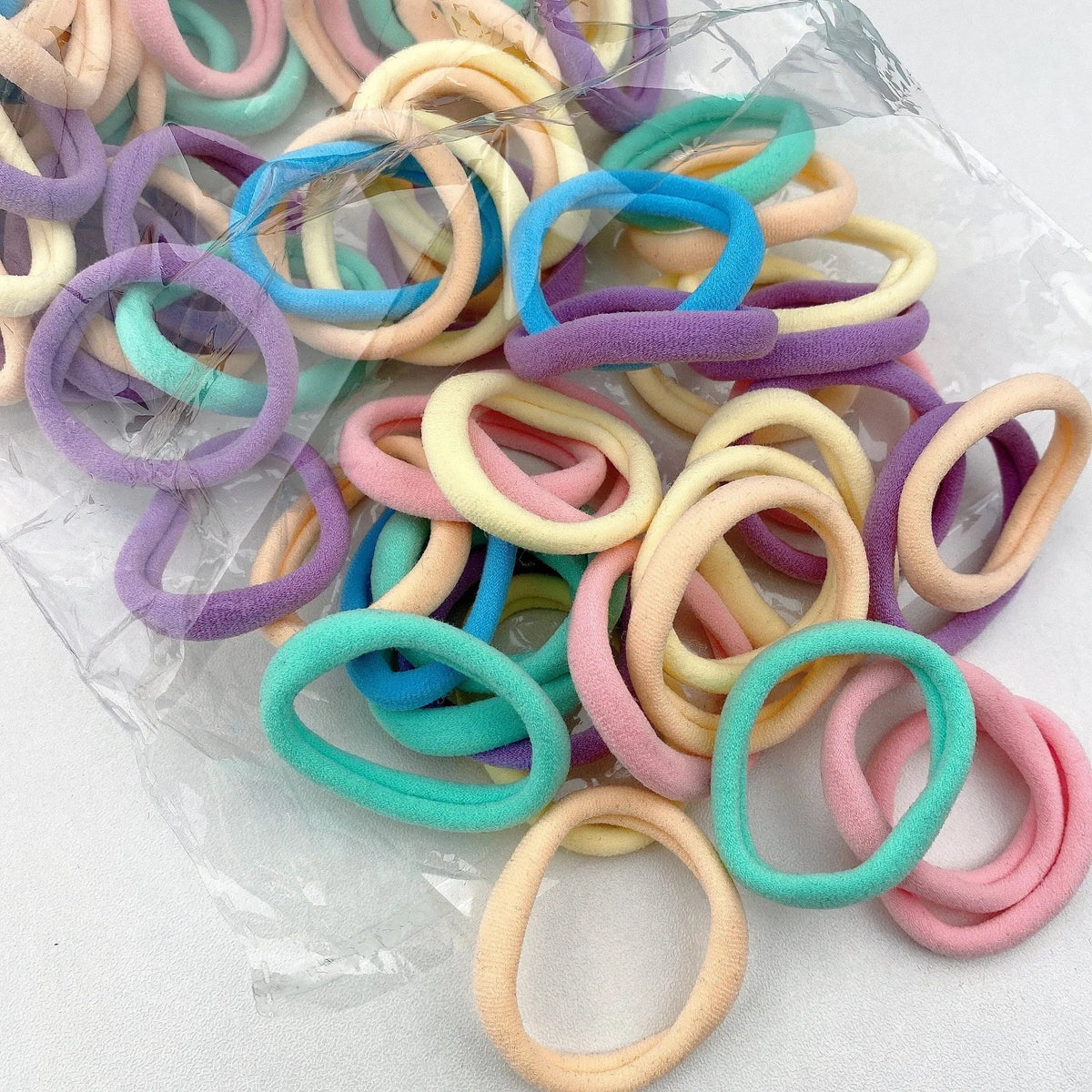 New 50PCS/Set Women Girls Candy Colors Nylon Basic Scrunchie Hair Tie Ponytail Hold Hair Rubber Bands Fashion Hair Accessories Quick Pick Grocers