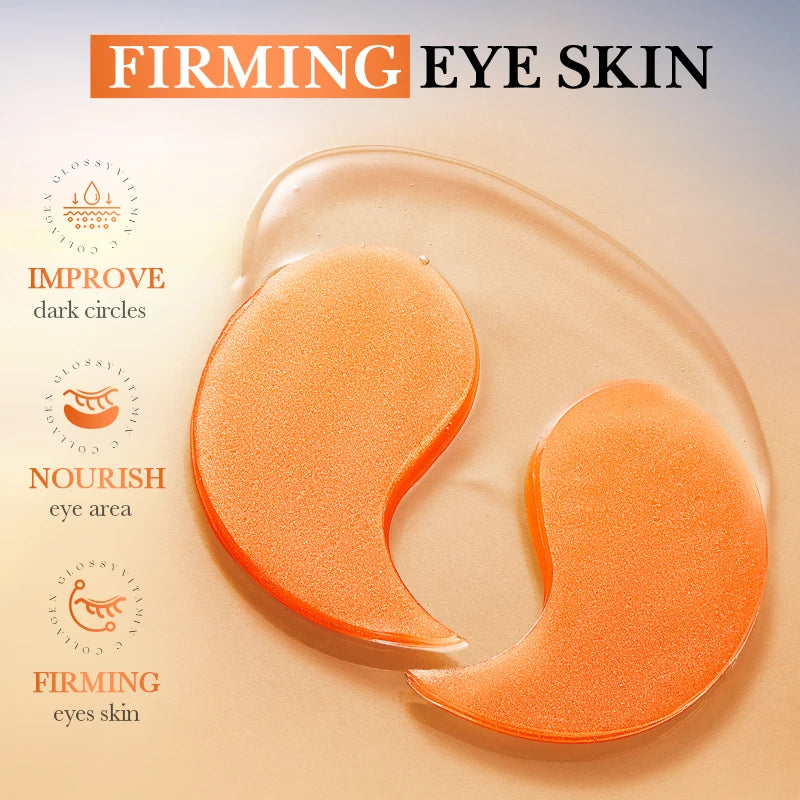 80pcs BIOAQUA Vitamin C Crystal Collagen Eye Mask Anti Dark Circles Whitening Anti-Wrinkles Moisturizing Anti-Aging Eye Patches Quick Pick Grocers