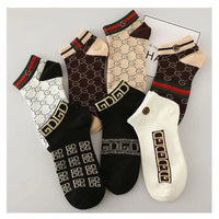 5/10/20 Pairs Winter Socks Men Short Breathable Luxury Socks Designer Brand Low-Cut Fashion Trendy Ankle Socks Geometric Pattern Quick Pick Grocers