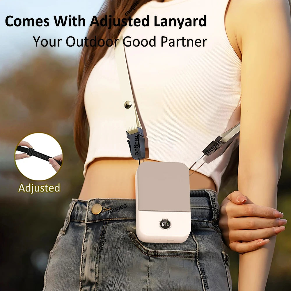 Portable Waist Fan Hanging Neck Fan Mini USB Rechargeable Portable Waist Clip Fan for Outdoor Sports Working Travel Small Fan Quick Pick Grocers