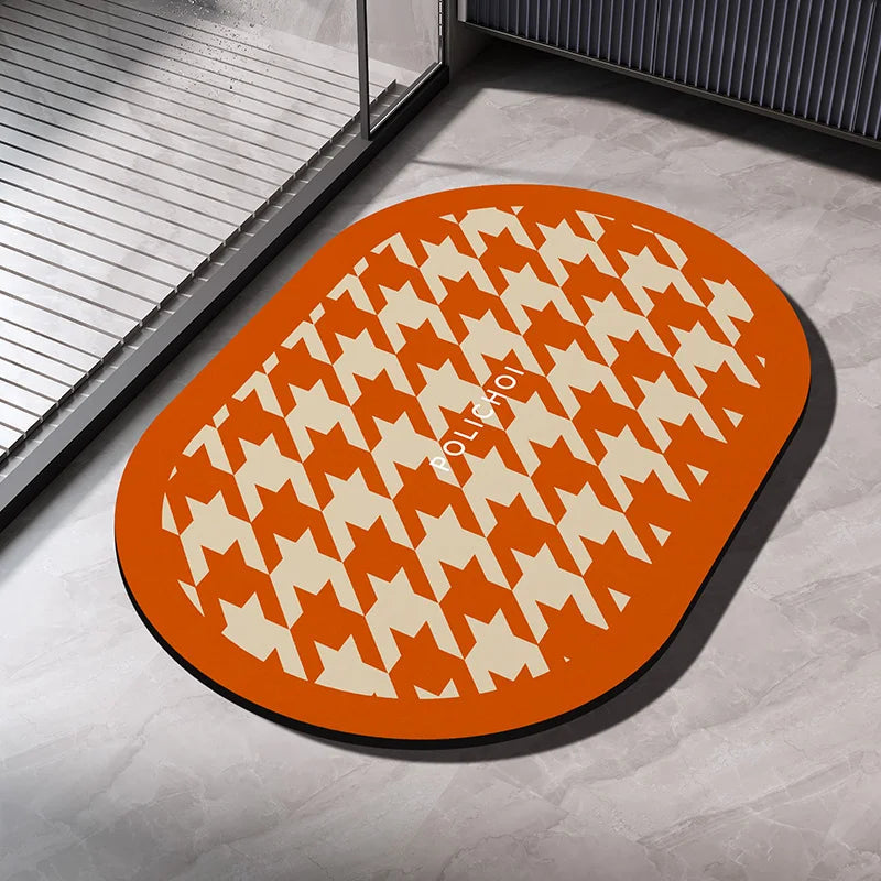 Diatomaceous Earth Bath Mat Bathroom Rug Absorbent Non-slip Floor Foot Mats Quick Dry Shower Carpet Toilet Pad Doormat Washable Econic Blanks