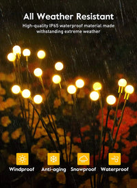 8 LED Solar Garden Lights Powered Firefly Lights Outdoor Waterproof Vibrant Garden Lights for Patio Pathway Decoration,Warm Econic Blanks