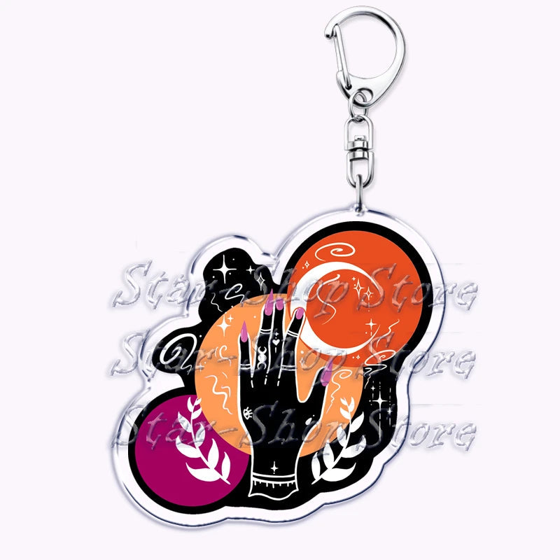 Cute Lgbt Halloween Keychain for Accessories Bag Gay Pride Lgbtq Spooky Ghost Lesbian Keyring Jewelry Rainbow Fans Friends Gifts Quick Pick Grocers