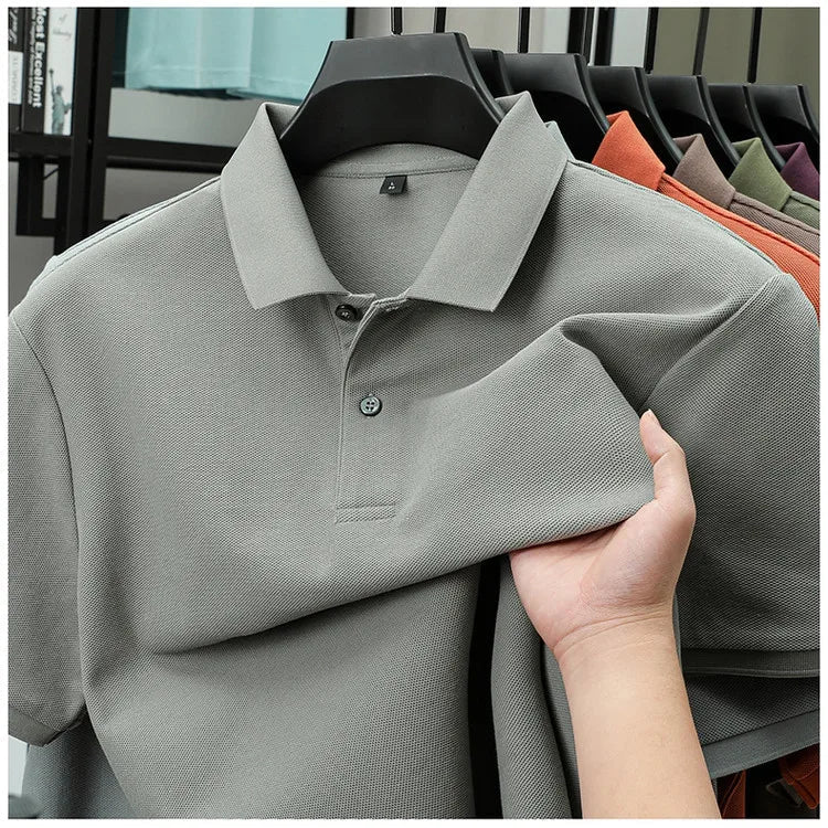 Men's 100% Cotton Polo Shirt - Summer Casual Breathable Tee,19 Colors,Ideal for Golf and Sports,Business Casual,Silk-Like Finish Quick Pick Grocers