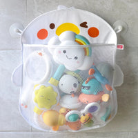 QWZ New Cartoon Duck Baby Bathroom Mesh Bag Sucker Design For Bath Toys Kids Animal Shapes Cloth Sand Toys Storage Net Bag Quick Pick Grocers