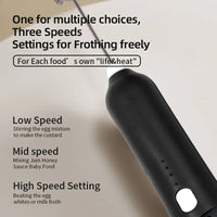 HOT  Electric Milk Frother + Egg Beater Wireless Type-C Charging 3 Speeds Mini Handheld Foam Maker Coffee Whisk Cooking Tools Quick Pick Grocers