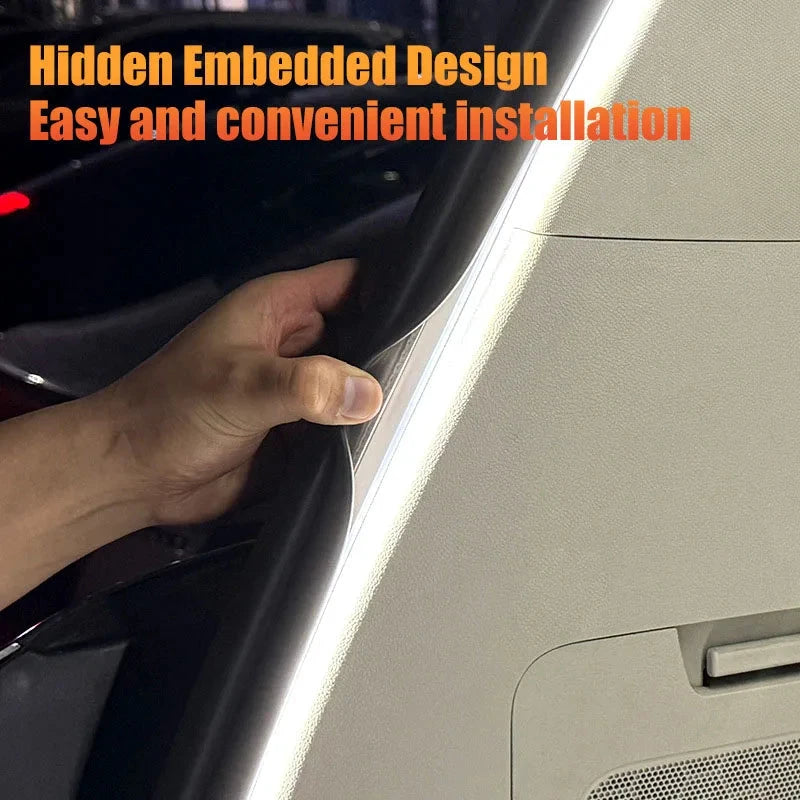 LED Car Trunk Light Strip Automatic On/Off Sensor Ambient Light Bar Waterproof Concealed Installation for Auto Decor Accessories Econic Blanks