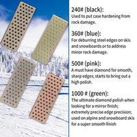 4 Style Diamond Sharpening Stone For Ski Edges Skiing Professional Knife Sharpener 240 360 500 1000 Grit Ski Accessories Outdoor Quick Pick Grocers