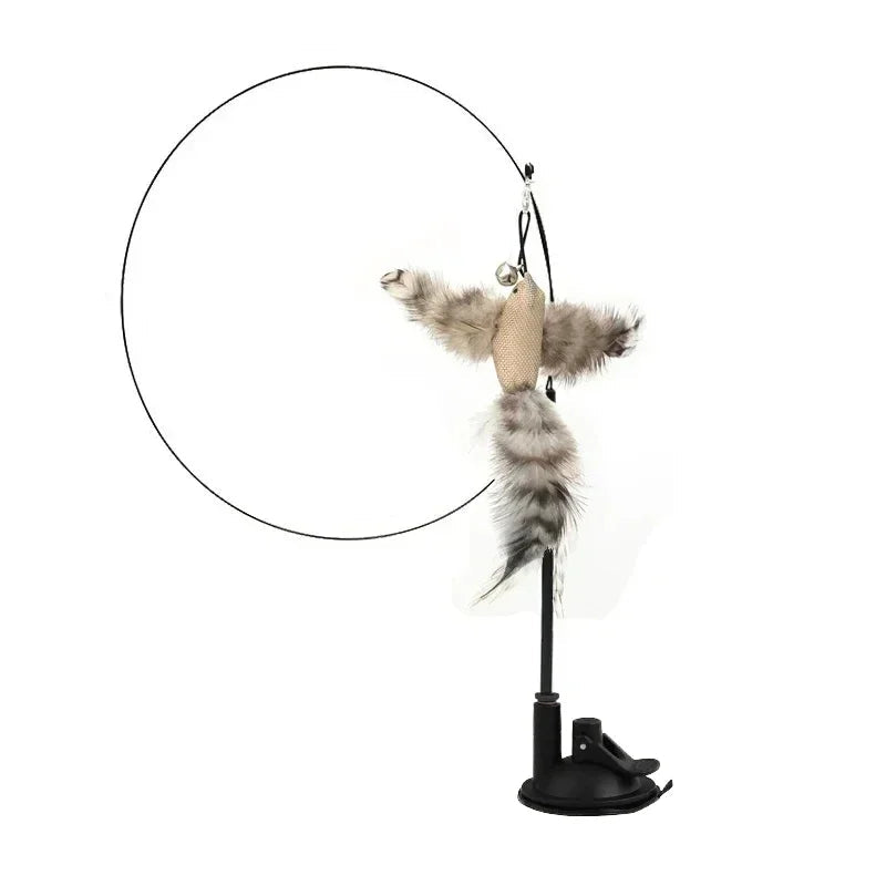 Simulation Bird Cat Toys Funny Interactive Peacock with Bell Cat Stick Toy for Kitten Playing Teaser Wand Toys Pet Cats Supplies Quick Pick Grocers