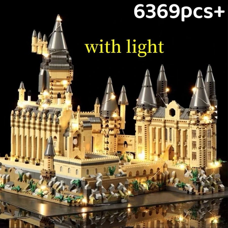 New Magic Castle Micro Building  Blocks Light Up Street View Architecture Creative MOC Model Kit  Kids Christmas Birthday Gifts Purest Peak Salt