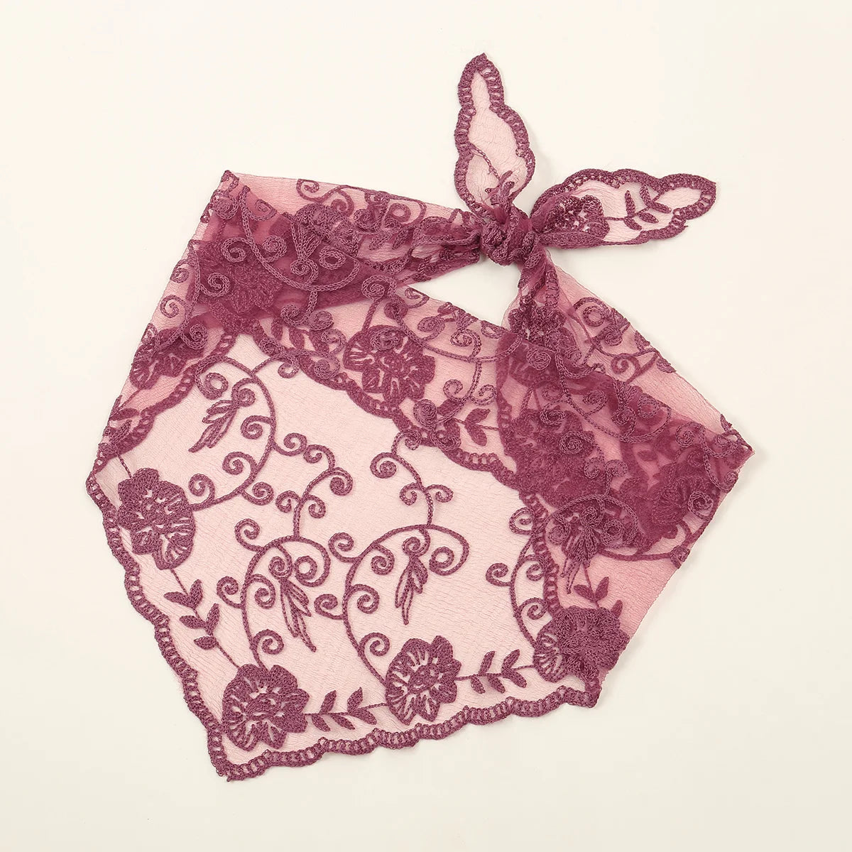 Elegant Lace Scarf Hollow Out Embroidery Foulard Bandana Solid Color Triangular Scarf Thin Vintage HandkerChiefs for Hair Woman Quick Pick Grocers