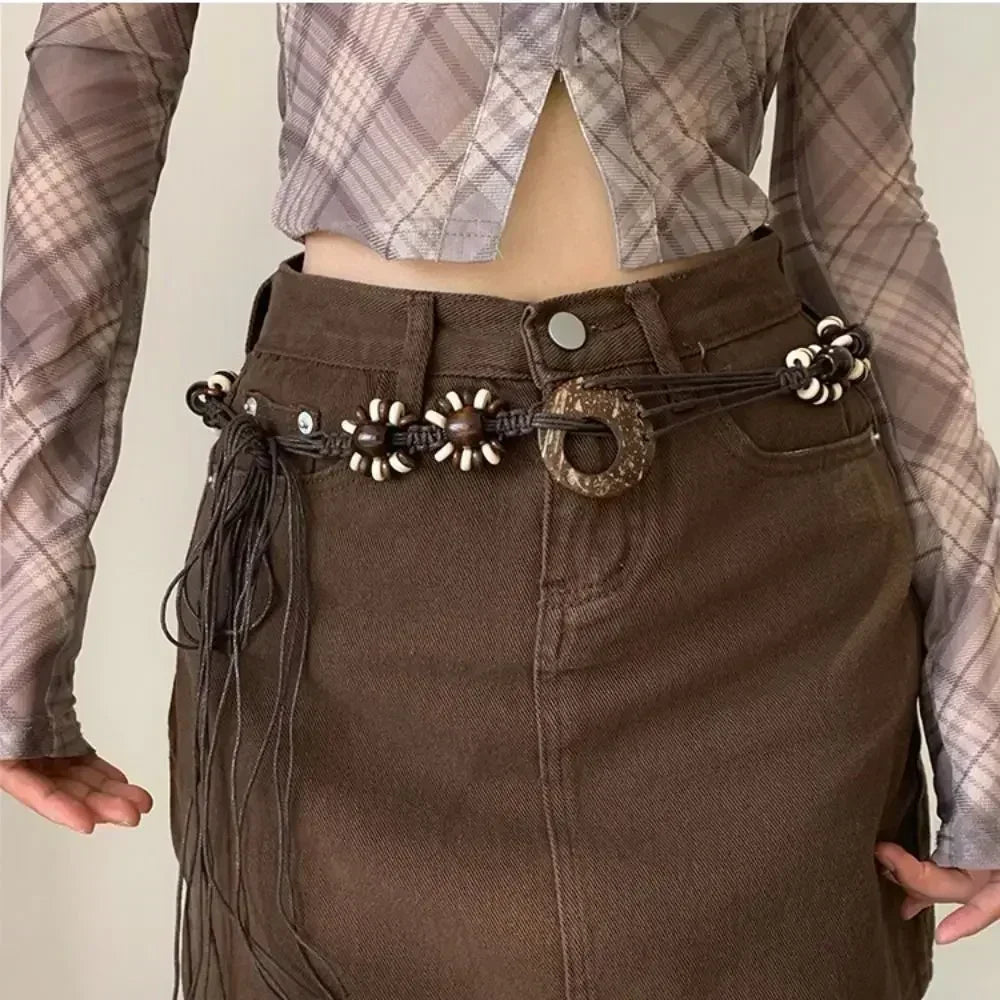 New Butterfly Tassel Waist Chain Y2K Trendy Bohemian Belt Summer Beach Accessories Vintage Flower Bohemian Belt Quick Pick Grocers