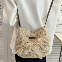 Ladies Fashion Summer Straw Crossbody Bag Women Beach Holiday Shopping Woven Shoulder Handbag Messenger Purses For Women Bags Quick Pick Grocers