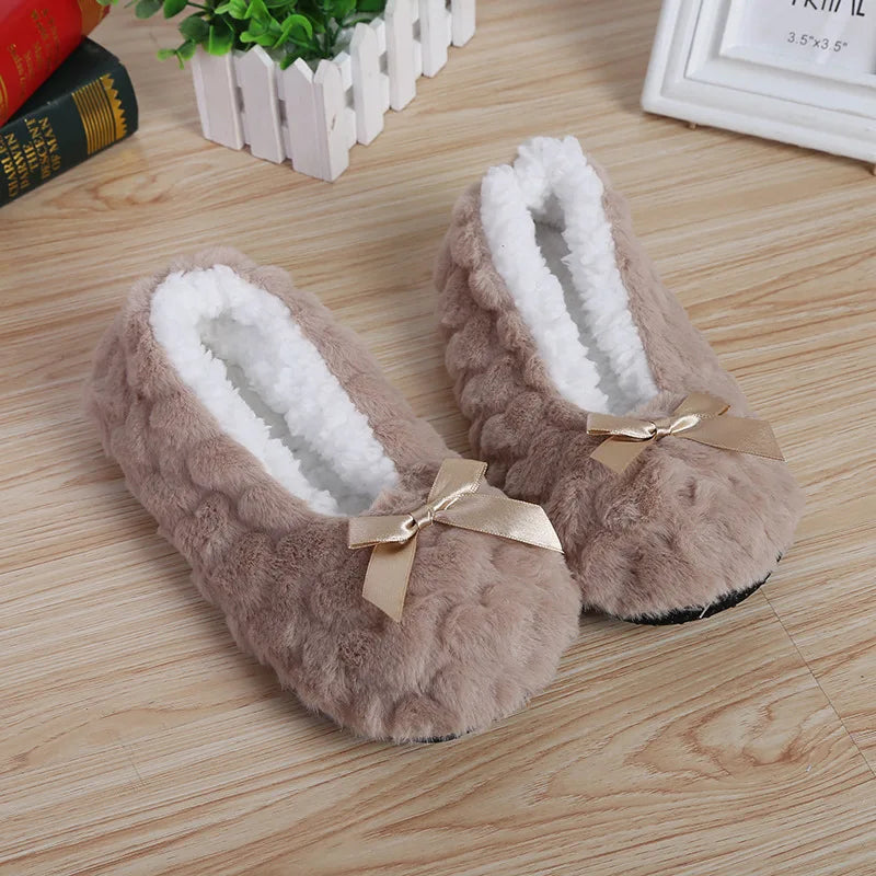 Winter Warm Slipper Womens Home Plush Soft Fluffy Cute Funny Indoor House Female Non Slip Ladies Floor Shoes Heart Love Grip Purest Peak