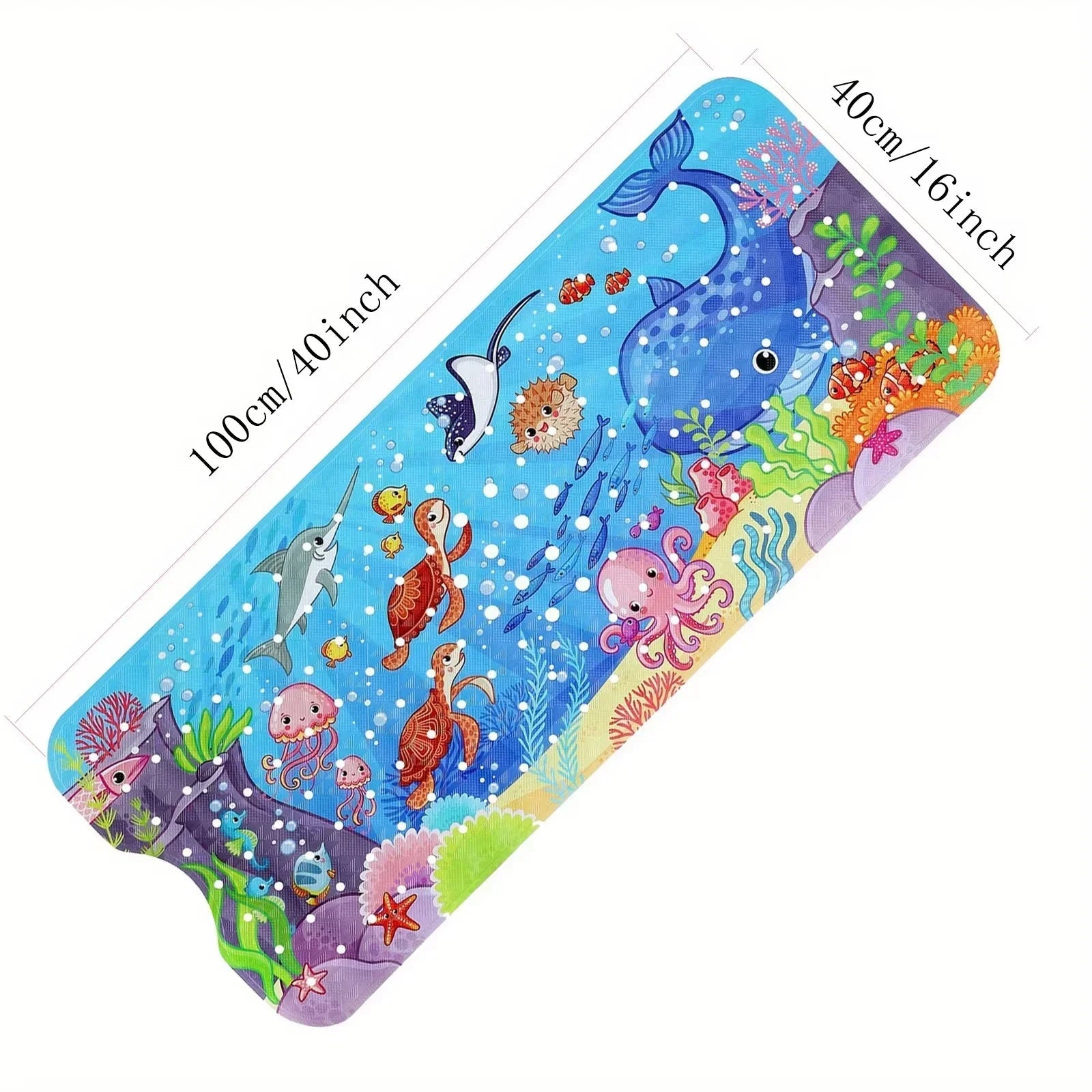 1pc Cartoon Extra Long Bathtub Mat 40x100cm Non Slip Bath Mat for Bathroom Tubs Shower Mats with Suction Cups & Drain Holes Quick Pick Grocers