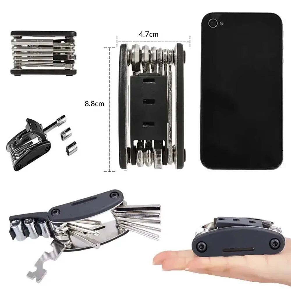 16 in 1 Portable Bicycle Repair Tools Kit Hex Wrench Nut Tire Screwdriver Motorcycle Bicycle Repair Tools Quick Pick Grocers