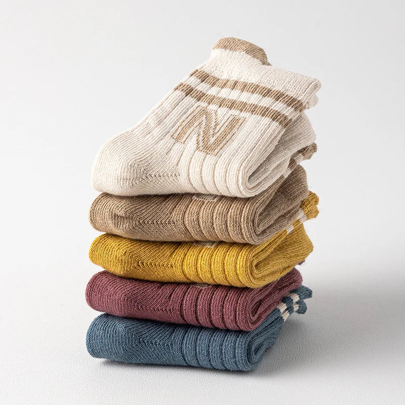 3Pairs/lot Children's Socks For Boys Girls Cotton Letter Kids Socks Casual Sport Girl Boy Toddler Baby Floor Short Sock Non-slip Quick Pick Grocers