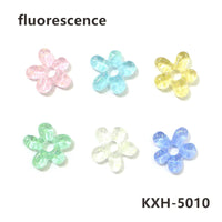 6pcs Irregular Shape Cute Mini Glass Flower Ornament Christmas Wedding Party Decor Supplies DIY Girl Jewelry Pendant Accessories Quick Pick Grocers