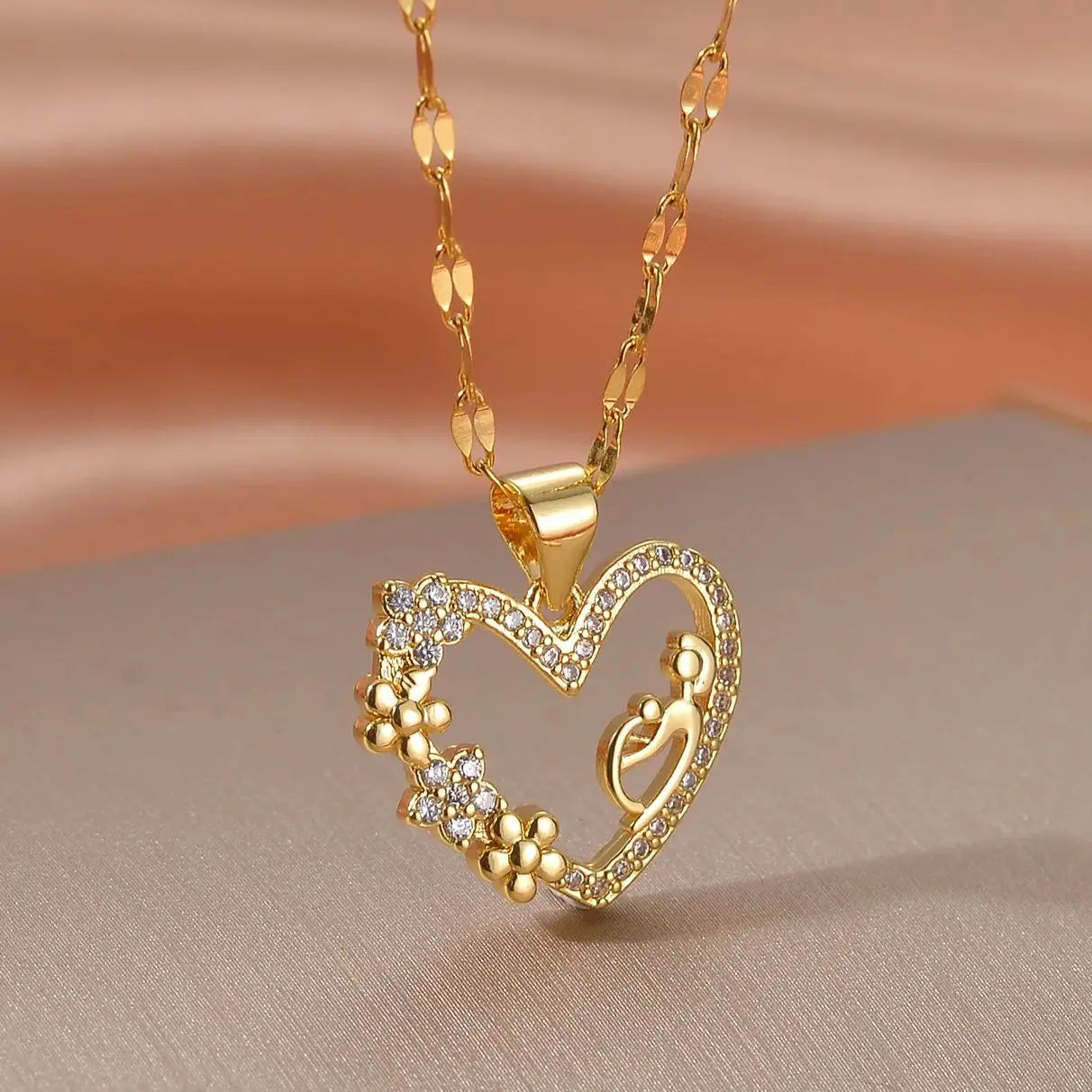 Girls Boy Children Stainless Steel Family Necklaces Mama Pendants Necklace Birthday Gifts For Women Jewelry Mother's Day Jewelry Quick Pick Grocers