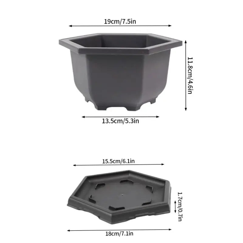 Rectangular Flowerpots Plastic Bonsai Plants Pot Square for Flower Balcony Garden Yard Landscape Bonsai Pot Trays Home Decor Quick Pick Grocers