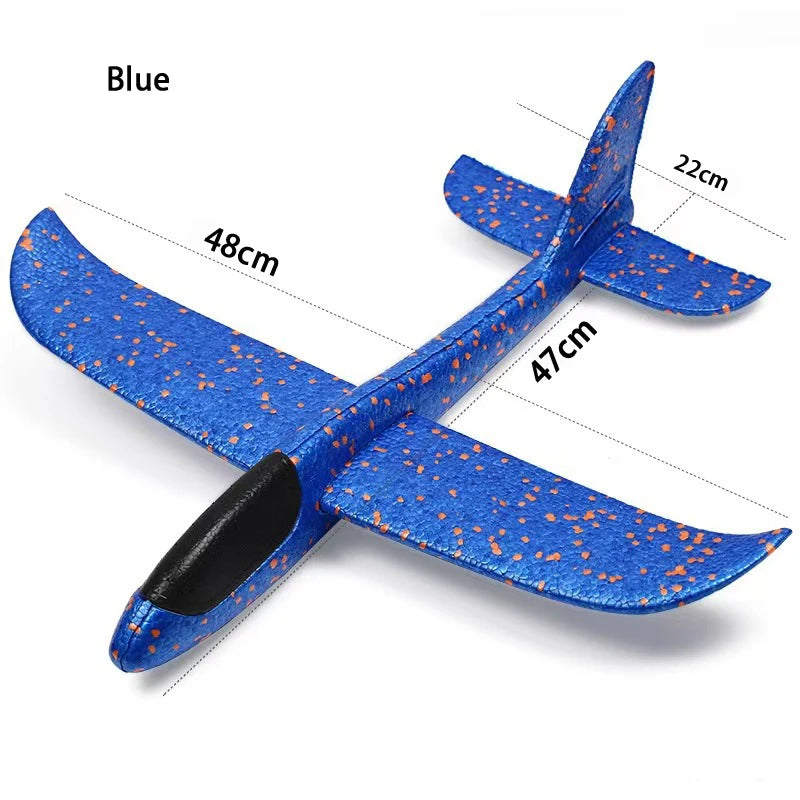 48cm Large EPP Foam Hand Throwing Aircraft Toys Gyratory Stunt Pressure Resistant Model Aircraft Outdoor For Boys Children Gift Quick Pick Grocers