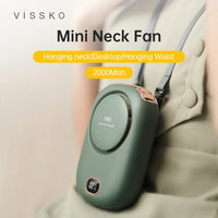 Vissko Portable Hanging Neck Fan Mini Fans with Adjustable Lanyard Bladeless USB Rechargeable Sports Cooling Fan for Kids Travel Quick Pick Grocers