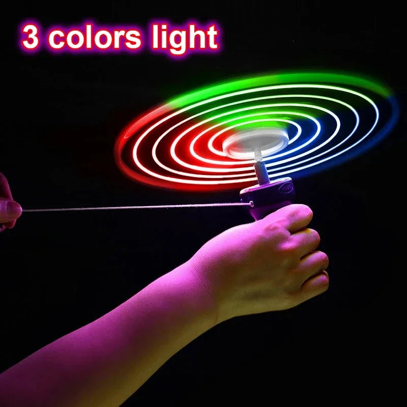 Pull Wire Glow UFO – Spinning LED Flyer Toy for Kids Outdoor Fun Econic Blanks