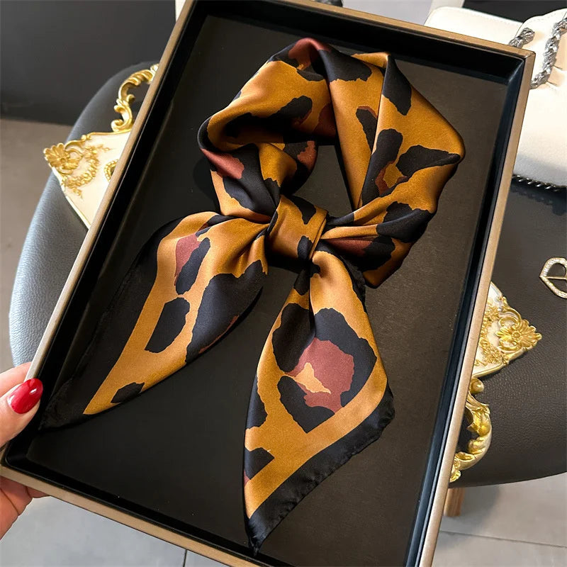 2025 New Fashion 70X70cmPrinted Women's Scarf Pashmina Silk Scarf Square Shawl Decorative Headband Neck Luxury Design Bandana Quick Pick Grocers
