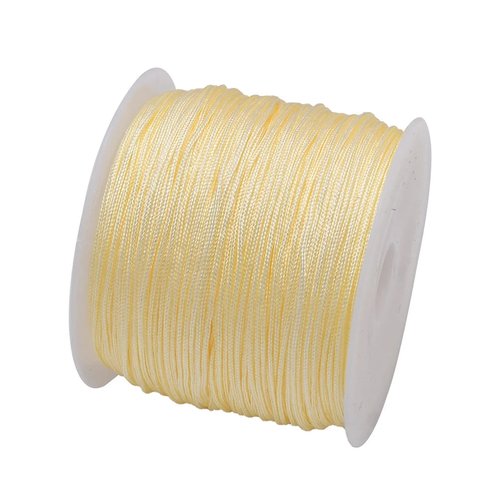 50Yds 0.8mm Crafts Nylon Cord For Jewelry Making Beading Braided Nylon Satin String for Bracelets Rattail Trim Chinese Knot Econic Blanks