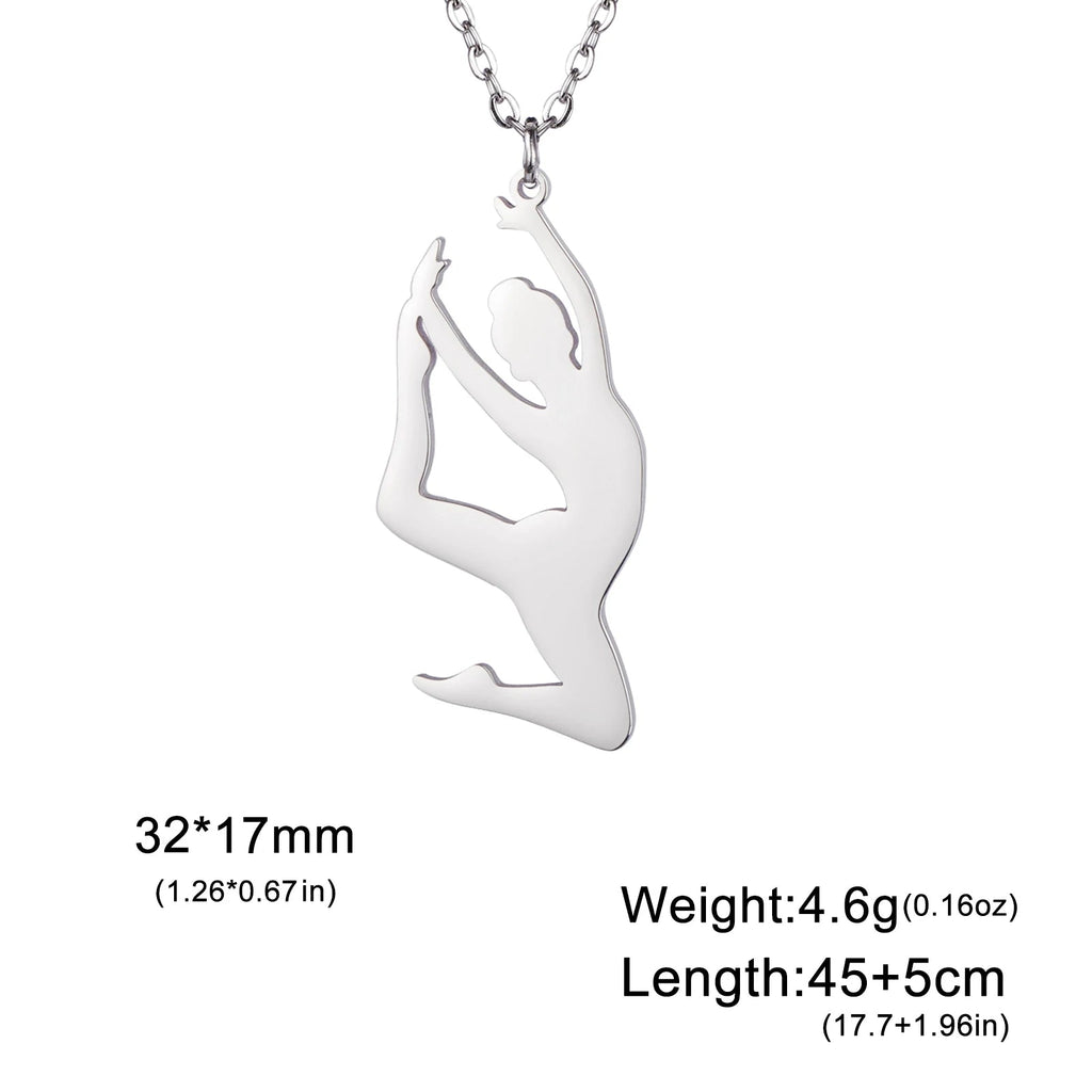 Rhythmic Gymnastics Necklace Women Trend 2025 Gymnast Stainless Steel Jewelry BFF Dancer Girl Sport Accessories Mother Day Gift Quick Pick Grocers