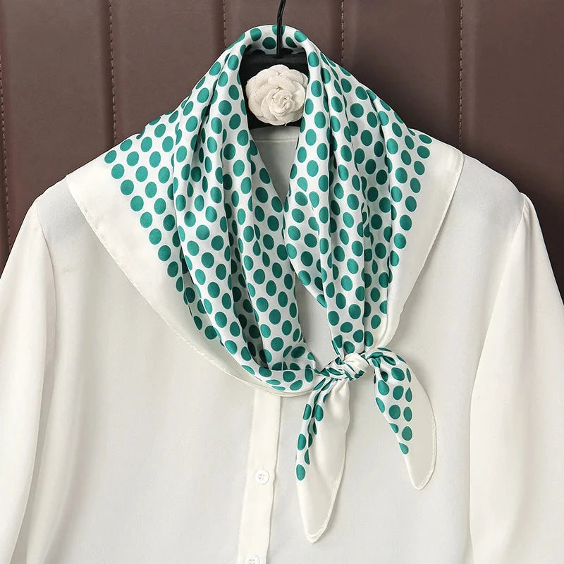 Luxury Print Satin Silk Square Scarf for Women Shawl Hijab Neckerchief Female Hair Ribbon Headband Fashion Wrap Bandana 2023 New Econic Blanks