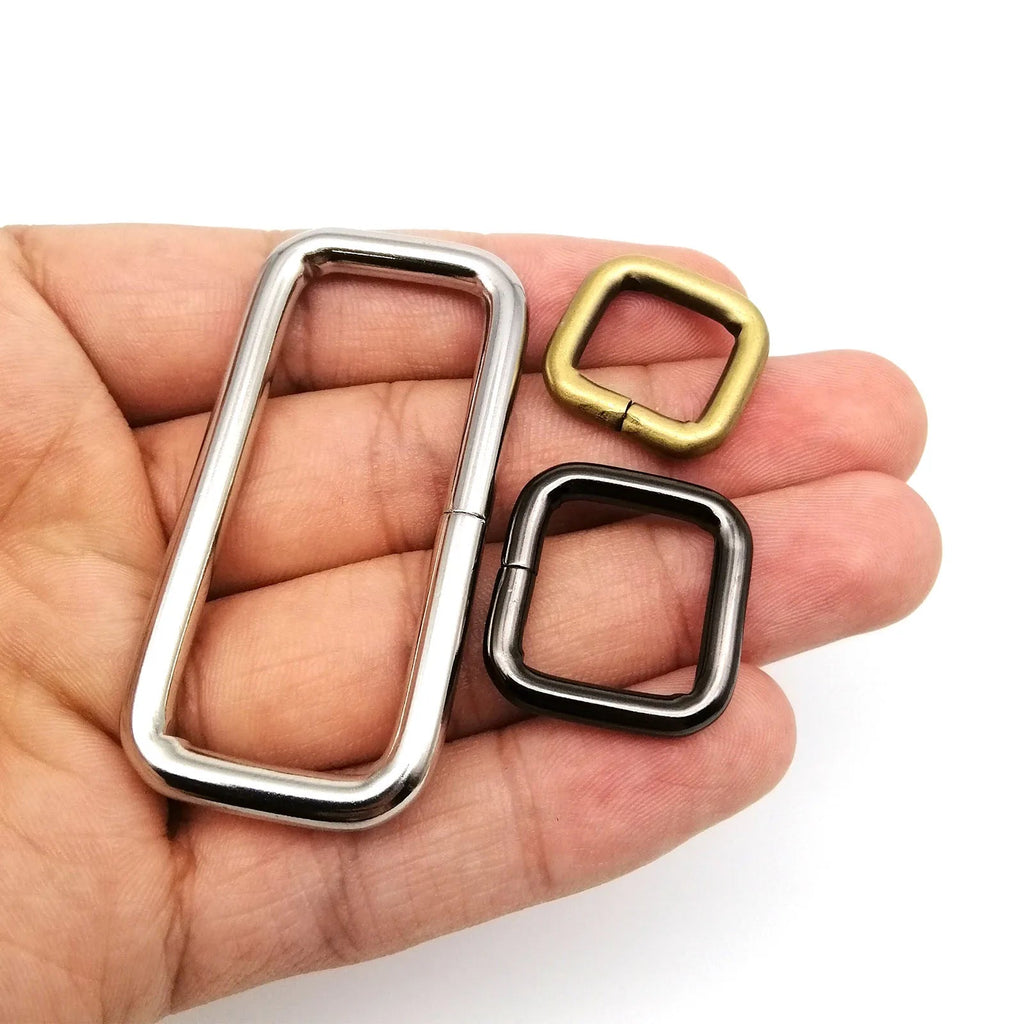 5pcs Metal Heavy Duty Thickened Leather Bag Backpack Strap Belt Web Rectangle Square Loop O D Loop Ring Buckle Clasp Repair DIY Quick Pick Grocers