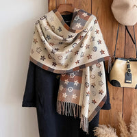 New Brand National Style Cashmere Scarf Winter Women Pashmina Shawls Warm Blanket Wraps Female Foulard Bandana Thick Scarves Quick Pick Grocers
