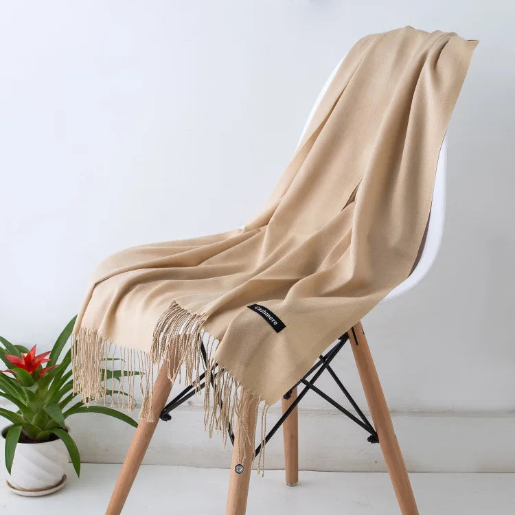 Fashion Solid Scarf Women Cashmere Soft Winter Warm Scarves Hijab Female Long Headband Shawl Wraps Bandana Foulard 2022 Echarpe Quick Pick Grocers
