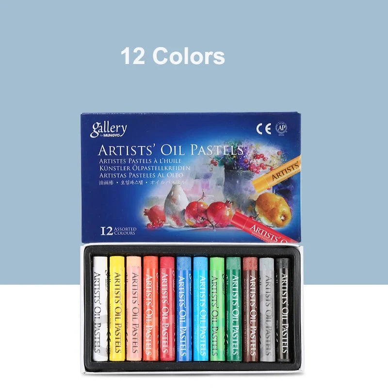 MUNGYO Artist Oil Pastel Set 12/25/50 Professional Painting Drawing Graffiti Art Crayons Washable Round Non Toxic Sticks Econic Blanks