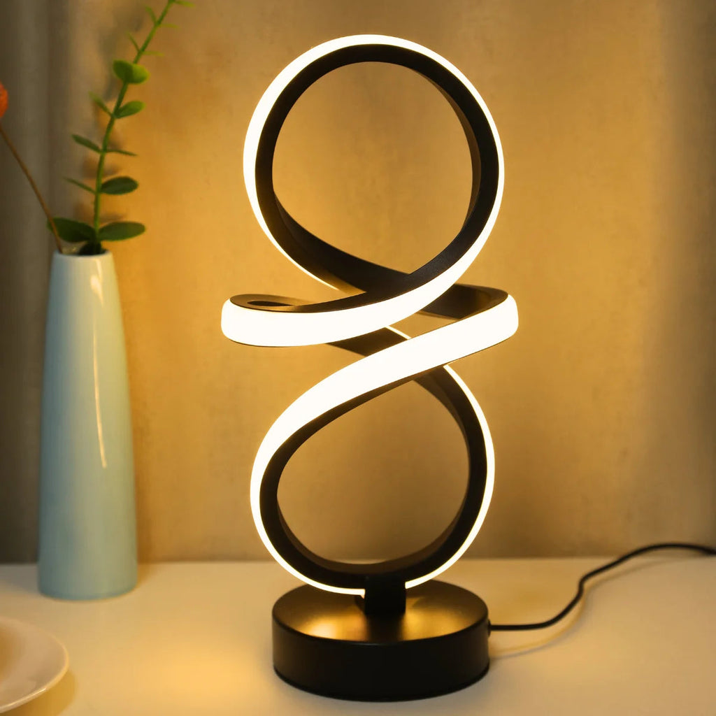 Creative spiral LED table lamp, adjustable in 3 colors, USB power supply, suitable for home bedrooms, offices, and study rooms Quick Pick Grocers
