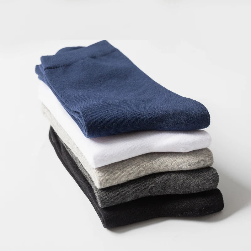 10Pairs/Lot Men Combed Cotton Socks Black Casual Business Breathable High Quality Man Sock New For Male Plus Size EU38-48 Quick Pick Grocers