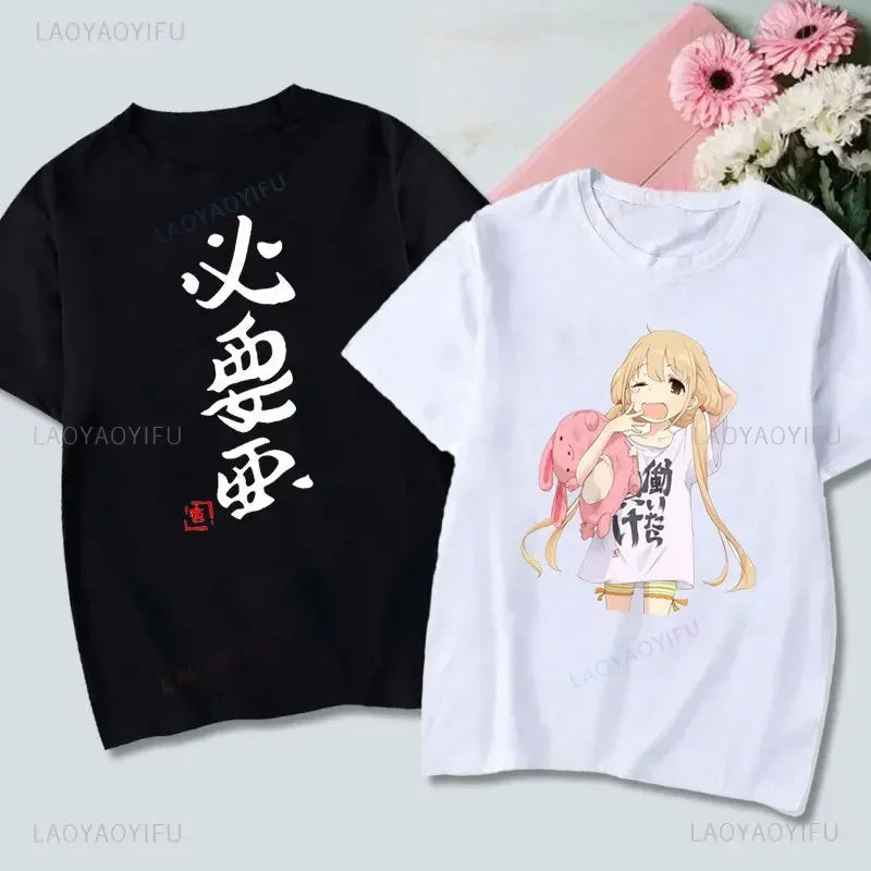 If You Work You Lose - Anzu Futaba Version T-Shirt 2024 New Kawaii Anime Cotton T-shirt Tees for Men Funny cartoon Otaku Tshirt Quick Pick Grocers