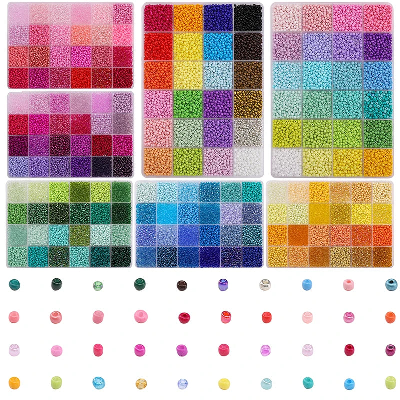 About 5200Pcs24 Grid Rice Bead Box Handmade DIY Jewelry Bracelet Earrings Kandi Jewelry Accessories Materials Econic Blanks