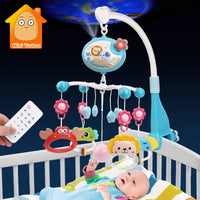 Baby Crib Mobile Rattle Toy For 0-12 Months Infant  Rotating Musical Projector Night Light Bed Bell Educational For Newborn Gift Purest Peak
