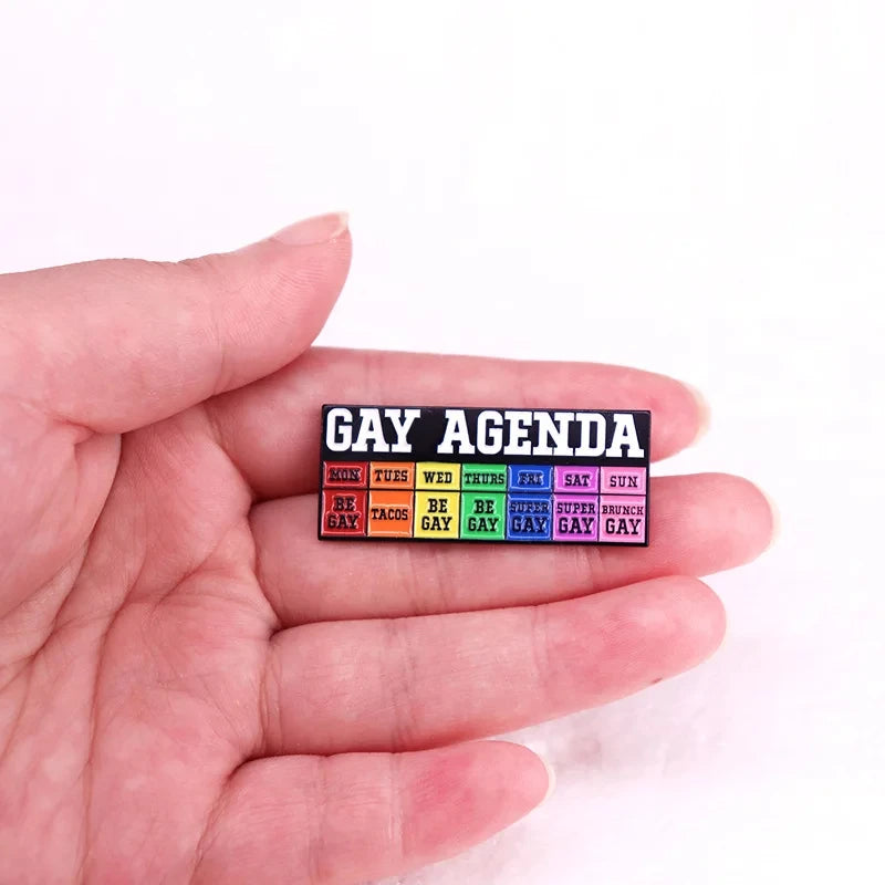 Rainbow LGBT Encourage Letters Metal Enamel Badge Gay Lesbian Asexual Transgender Adaptive Lapel Pin Jewelry Gifts Accessories Quick Pick Grocers