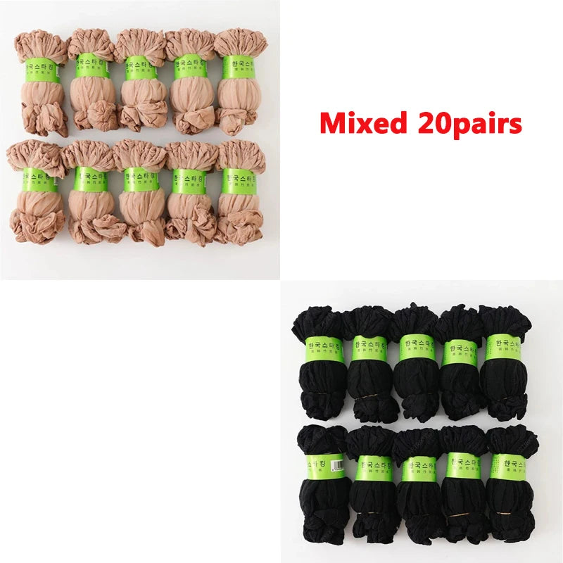 Hot Sale! High Quality Women Velvet Socks Pack Female Summer Thin Silk Transparent Sexy Ankle Nylon Socks Set Quick Pick Grocers
